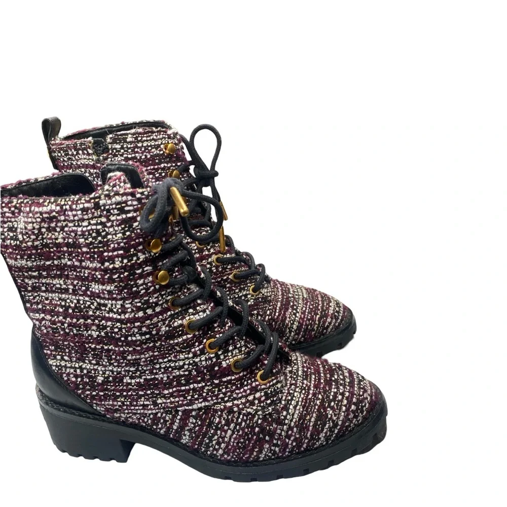 Tory Burch Multicolor Black Miller Tweed Boots Booties Woman’s  size 6 - Picture 6 of 9